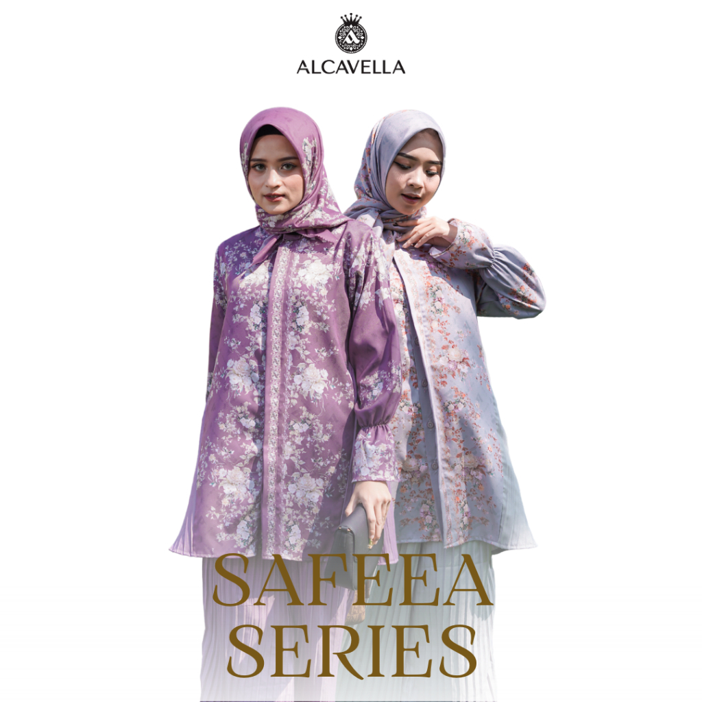 ONE SET TUNIK CELANA SAFEEA S-XXL - FLORAL ONE SET CANTIK HIJABERS ALCAVELLA - TUNIK SUTRA CELANA PL