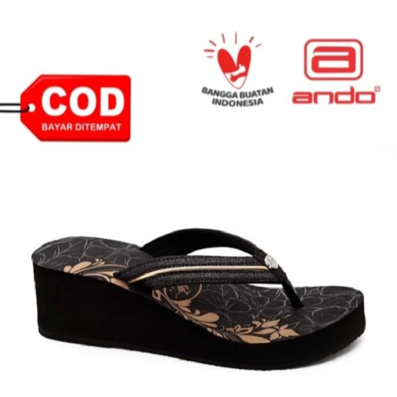 ANDO EVELYN - SANDAL JEPIT WEDGES SPON WANITA DEWASA