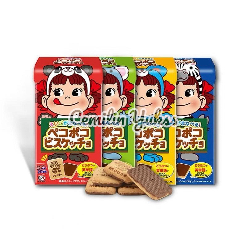 Fujiya Etiket Biskuit Lapis Cokelat Peko Poko Chocolate Biscuit 42g Biskuit Coklat Import Jepang