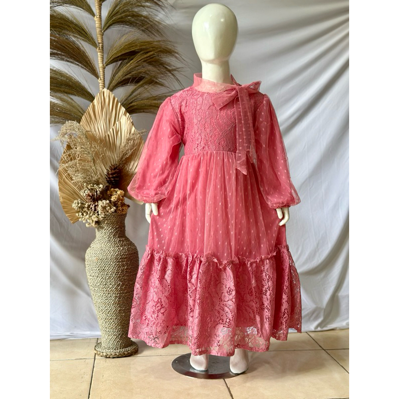 Gamis bellvani kids 3-11 tahun / gamis brokat anak perempuan / dress brokat anak perempuan / gaun pe