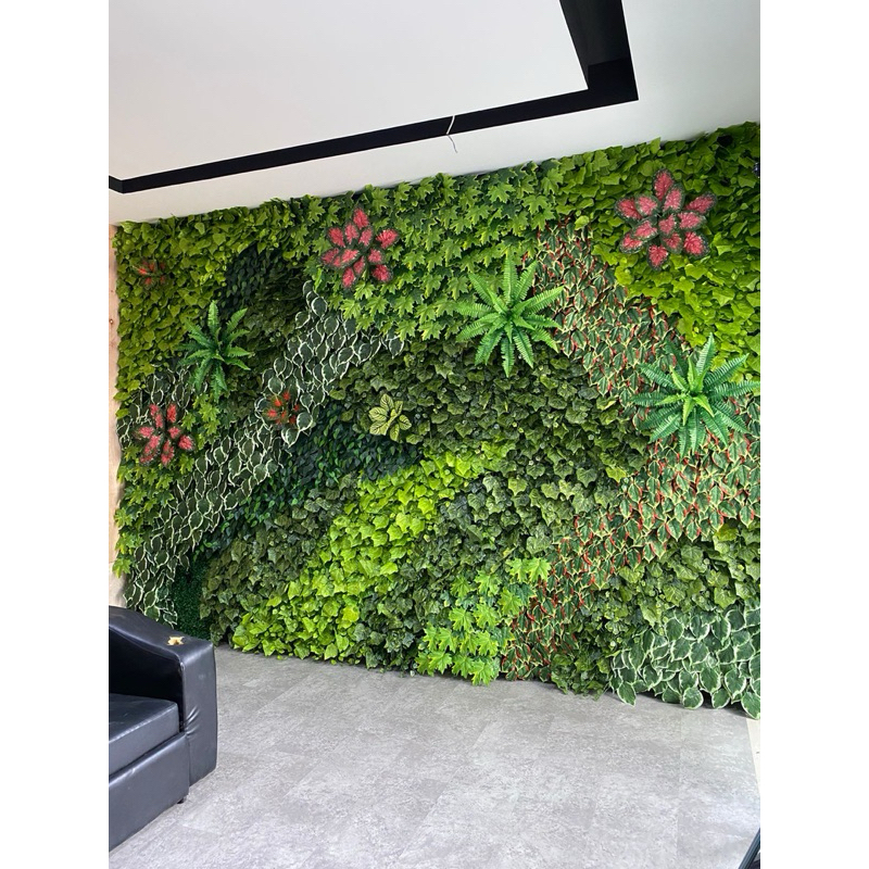 Menerima Custom Vertical Garden Artificial Tanaman Palsu