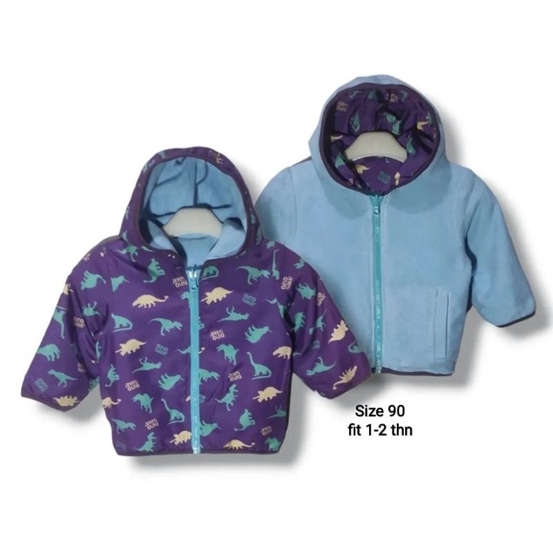 EXPLORER Kids Baby Reversible Jacket Motif Dino Size 90 fit 1-2 years (P41xL36)