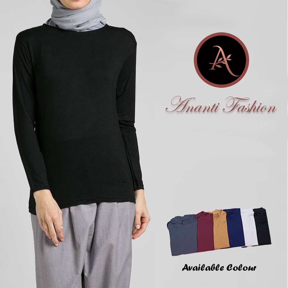 Grosir murah Premium Manset lengan panjang atasan Daleman Baju wanita inner turtleneck polos kaos sp
