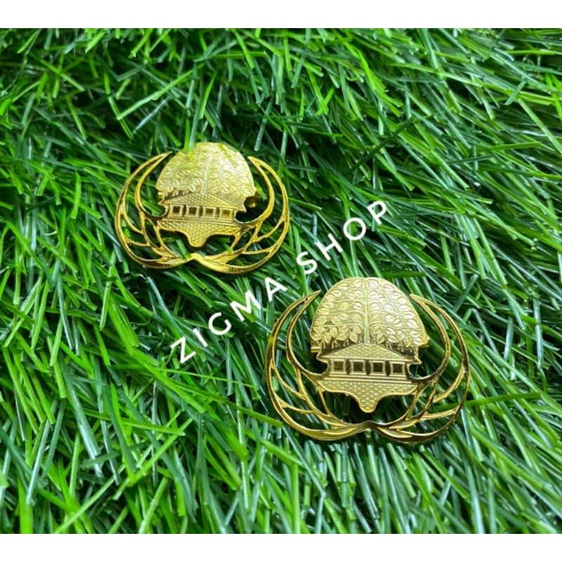 Pin Korpri Motif Rancang Magnet Kuningan Emas