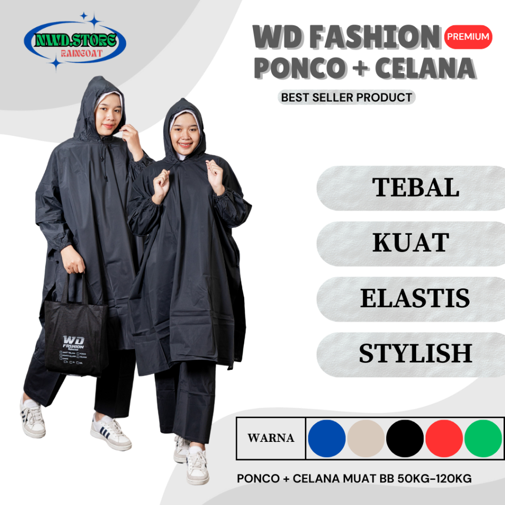 Jas Hujan Ponco Celana bahan PVC 0,25 Tebal / karet Ponco jumbo Jas Hujan Ponco Lengan Ponco Kelelaw
