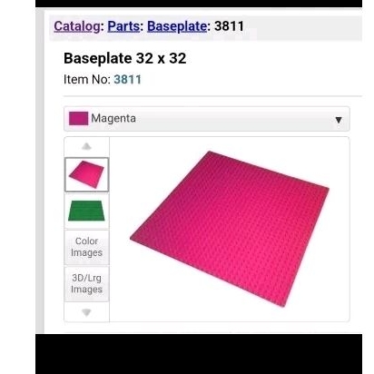LEGO PARTS BASEPLATE 32X32 MAGENTA