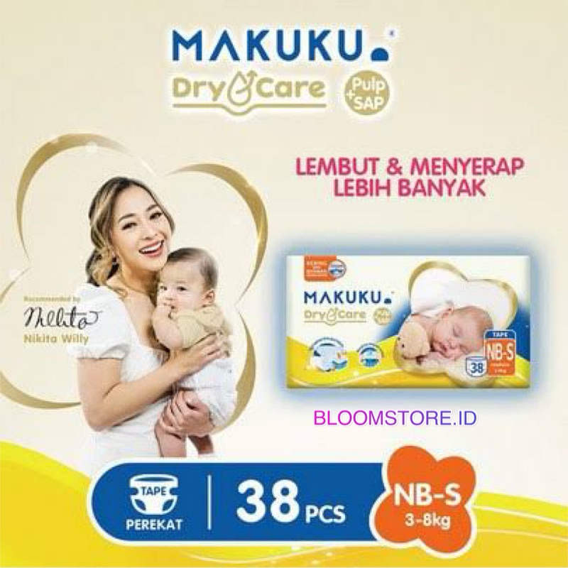 MAKUKU Air Diaper Diapers Size Ukuran Type Tipe Popok Perekat Taped Tape Bayi Baby Baru Lahir Merah 