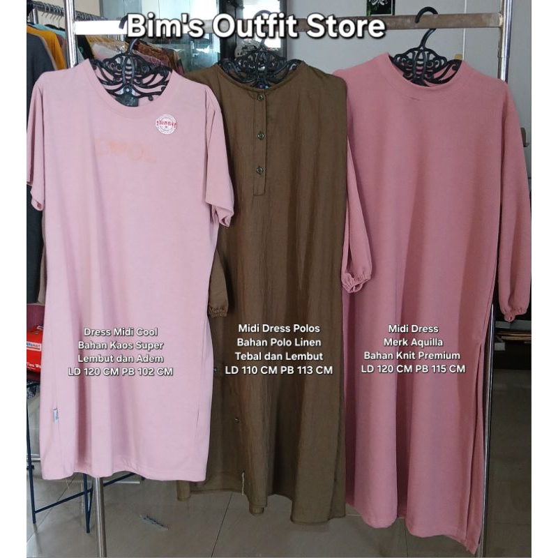 Bim's Outfit Store - Midi Dress Ld 120 Model Terbaru