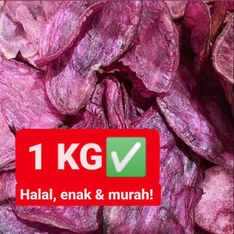 

MURAH! 1KG KERIPIK KETELA UNGU/UBI UNGU/SNACK KILOAN MURAH