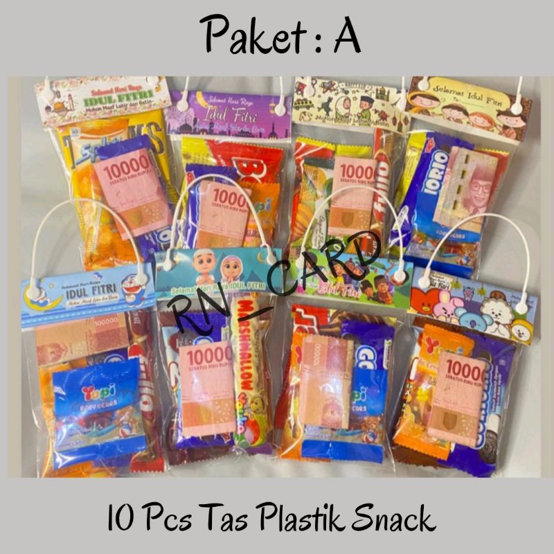 

( 10 pcs ) TAS SNACK THR || ( 10 Pcs Tas Snack + 10 Amplop THR )