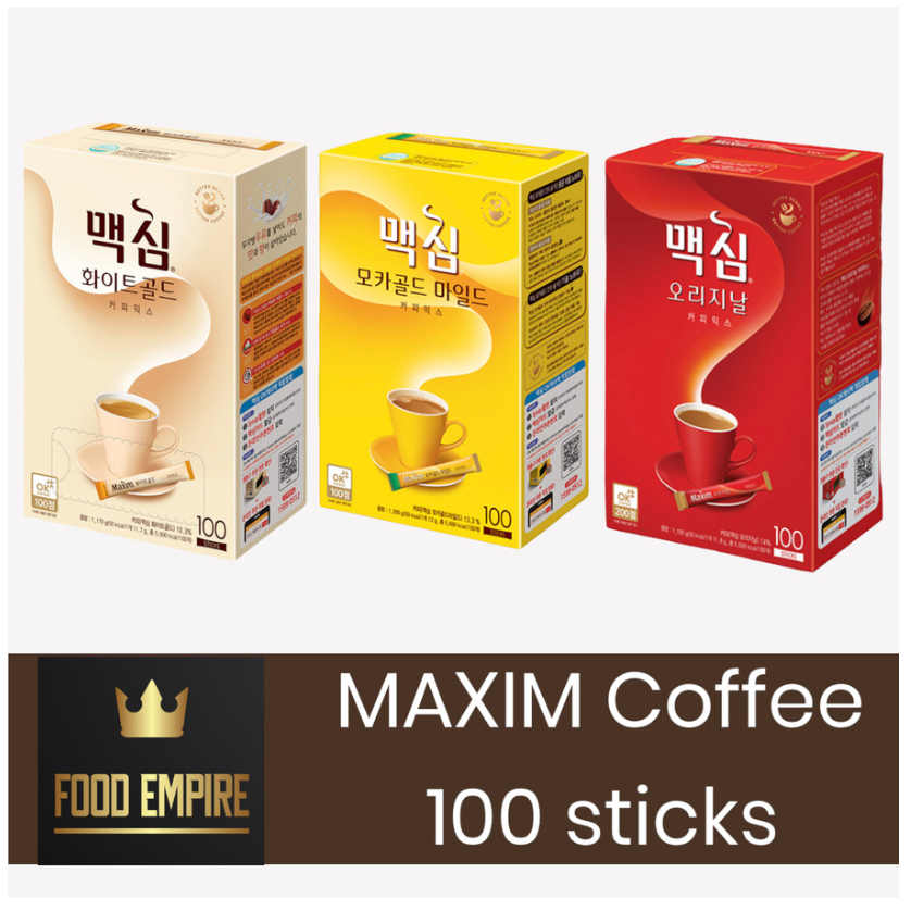 

MAXIM Coffee BOX 100 sticks | Mocha Original White | Kopi instant Korea