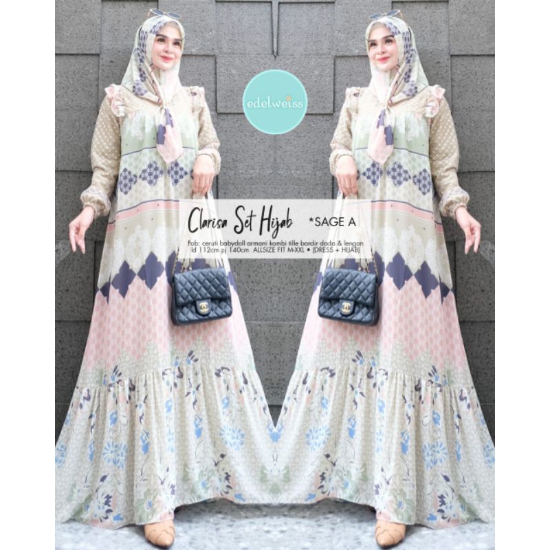 BAJU CLARISA SET HIJAB BY EDELWEISS