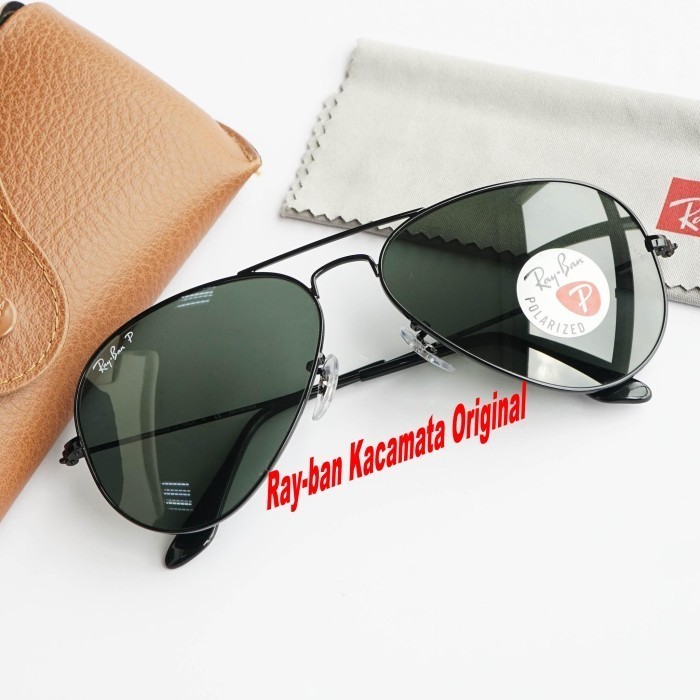 Kacamata Rayban Aviator RB3026 Polarized Black Original