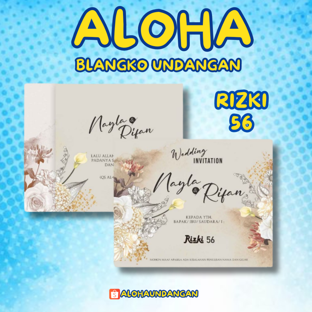 KERTAS UNDANGAN PERNIKAHAN KOSONG RIZKI 56 | KERTAS UNDANGAN NIKAH MURAH | KERTAS UNDANGAN KHITAN MU