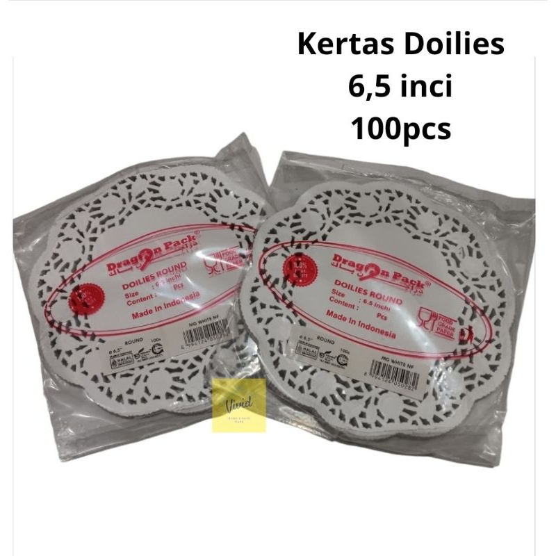 Kertas Doilies Round 6,5 inci - Kertas Alas Kue Bundar - Alas Toples - Kertas Renda - Doilies Paper 