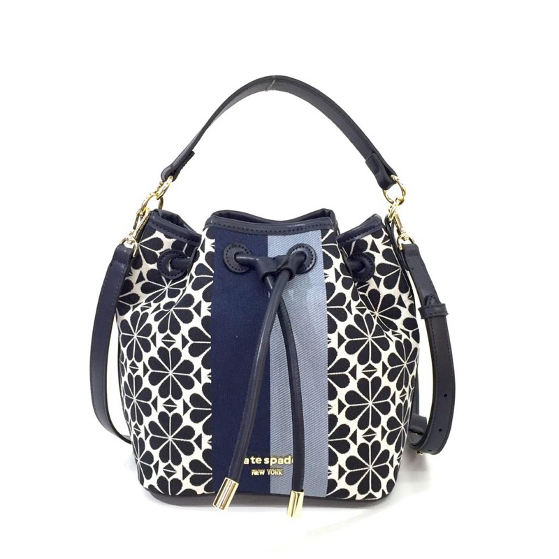 KS Flower Jacquard Stripe Medium Bucket Bag
