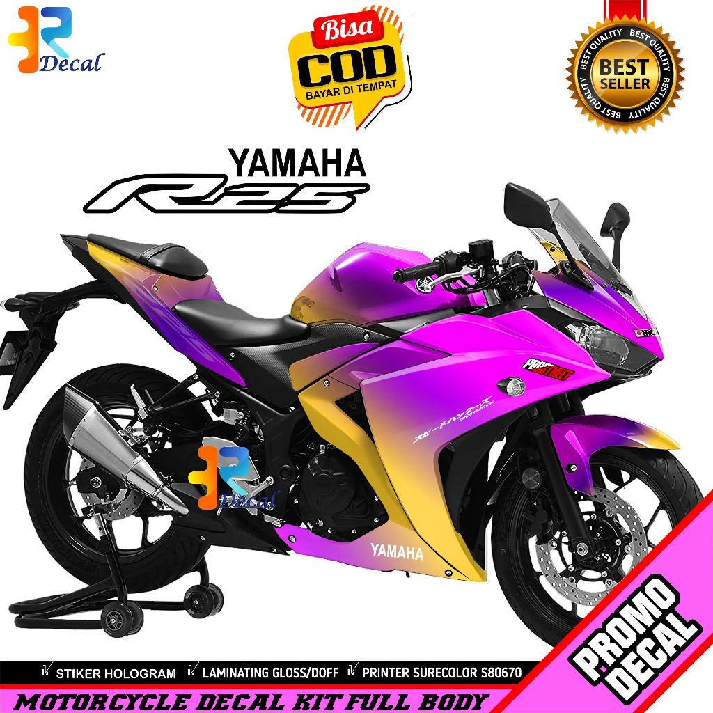 Decal Motor R25 Desain Bunglon Stiker Decal Full Body Terbaru Premium
