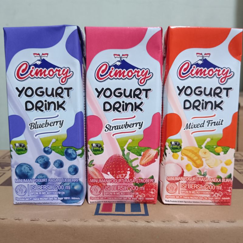 

Cimory yogurt drink 200ml 1 dus isi 24pcs blueberry strawberry mixed fruit