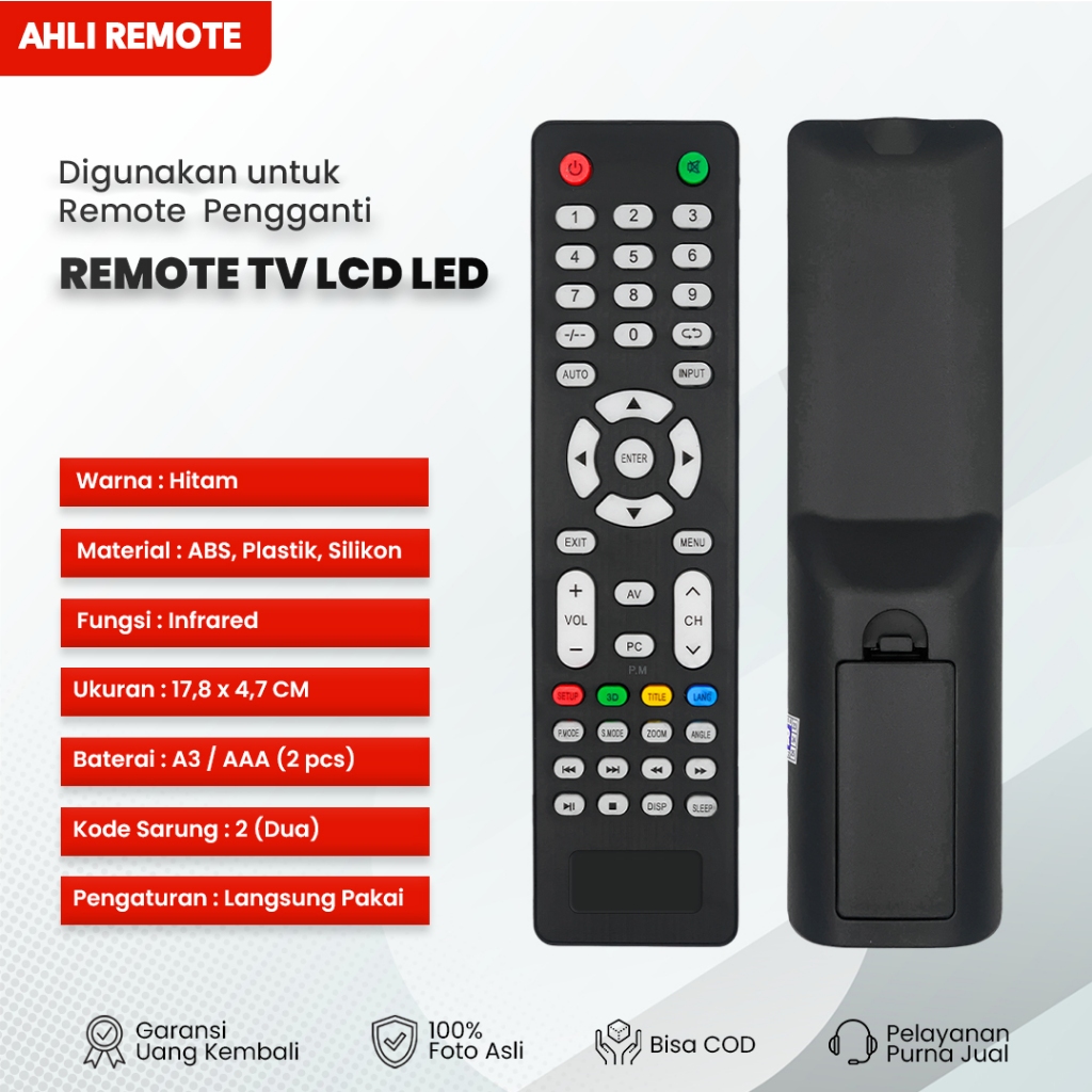 Remote TV Ichiko LCD LED S1919 / Remot LCD LED Ichiko