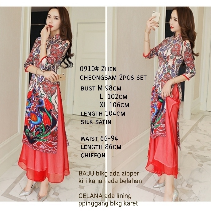 0910 Set CNY Zhen Cheongsam / Pakaian Wanita / Two-piece Set