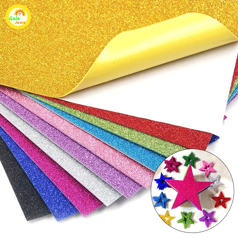 

A4 80gsm 10pcs Busa Glitter Sparkling Sticker Spons Glitter Eva Foam Art Glitter Sticker Papelgoma Stiker Busa Ati