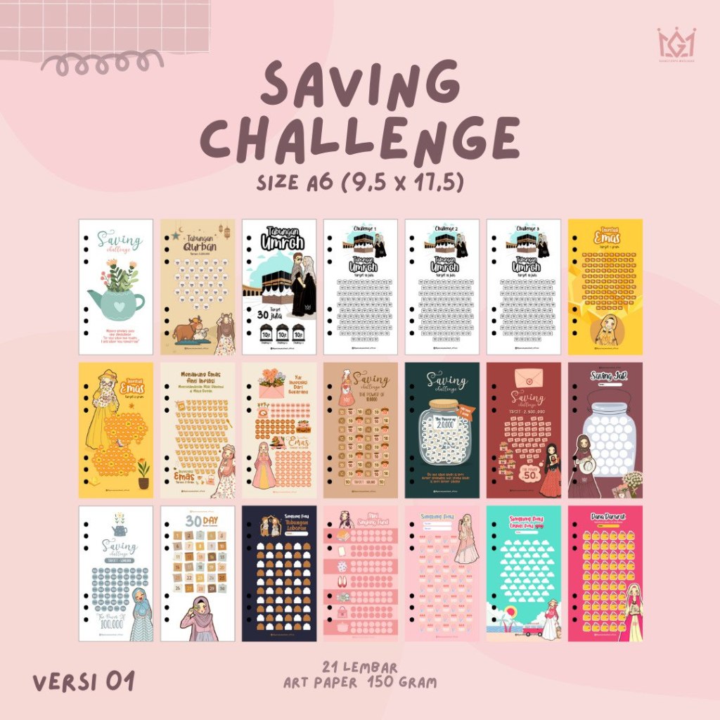 

KERTAS SAVING CHALLENGE SIZE A6 BY GANCI UNYU MUSLIMAH