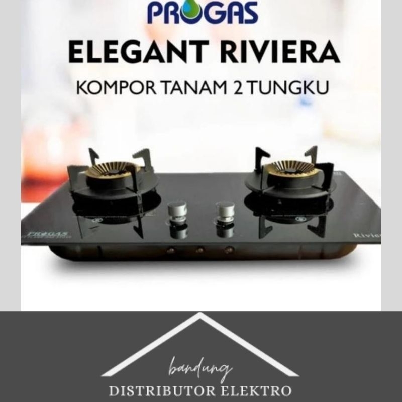 KOMPOR PROGAS 2 TUNGKU TANAM KACA ELEGANT