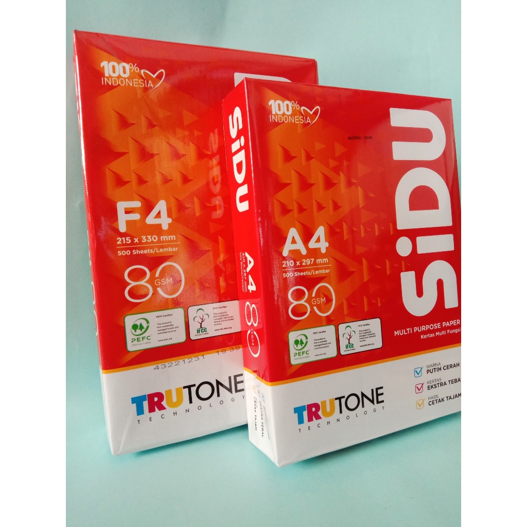

Kertas HVS Print Sidu A4 80 gram; A4 70 gram; F4 70 gram; F4 80 gram