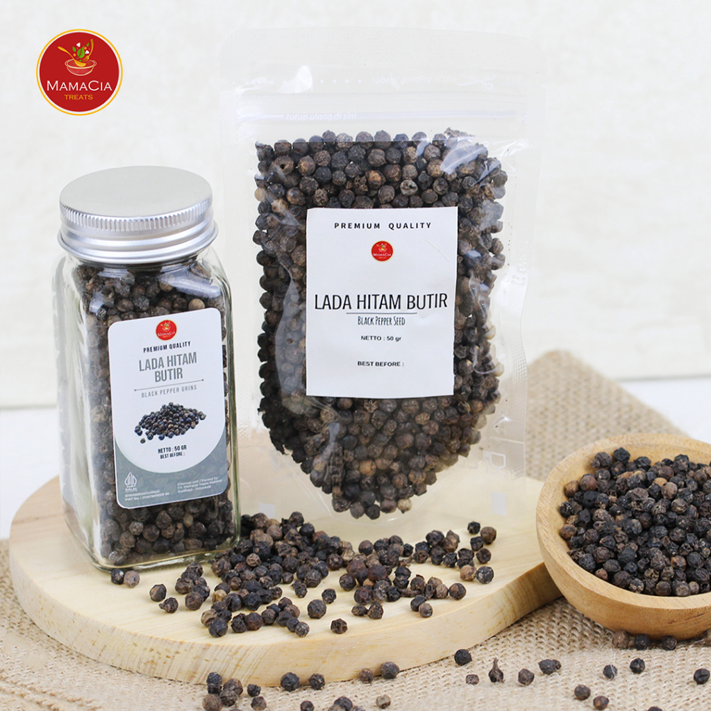 

Mamacia Treats Lada Hitam Butir / Merica Hitam / Whole Black Pepper Bumbu Masak Premium 50 gr