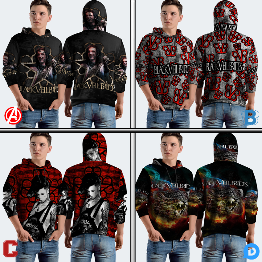 Jaket Hoodie Black Veil Brides Hoodie Jumper Fullprint Casual Pullover Hoodie Full Print New Casual 