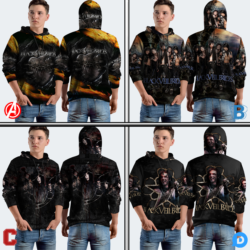 Jaket Hoodie Black Veil Brides Hoodie Jumper Fullprint Casual Pullover Hoodie Full Print New Casual 