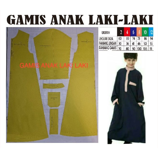 Pola Gamis Anak Laki laki Pola Instan Pola Siap Pakai