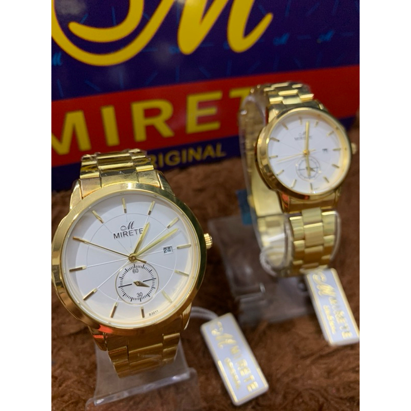 Jam tangan Pria dan Wanita Mirete Quartz No.B3011 Water Resistant (Tahan Air) StainlessSteel