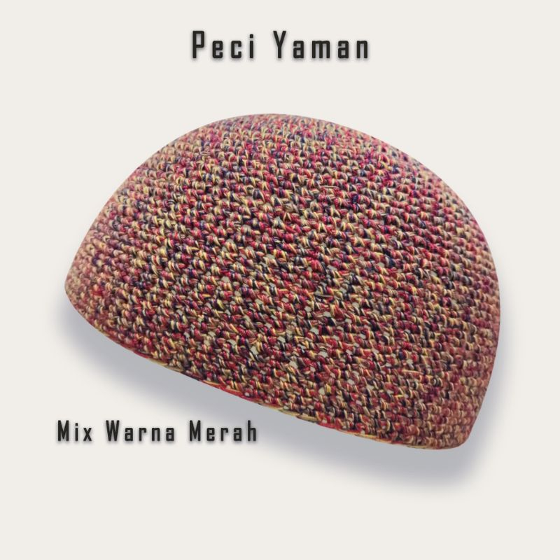 Peci Rajut Yaman Mix Warna - Peci Yaman Mix Warna - Peci Rajut - Kopiah