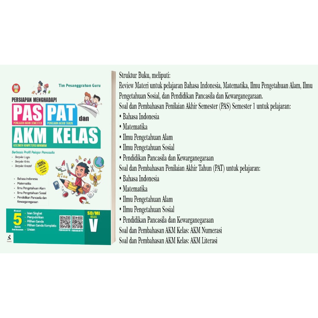 BUKU PERSIAPAN MENGHADAPI PAS, PAT, DAN AKM KELAS UNTUK SD/MI KELAS 5/V