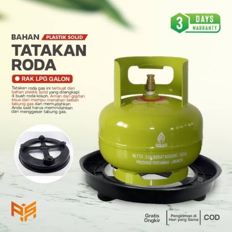 Lori Gas Alas Dudukan Tatakan Kaki Roda Gas Elpiji Galon