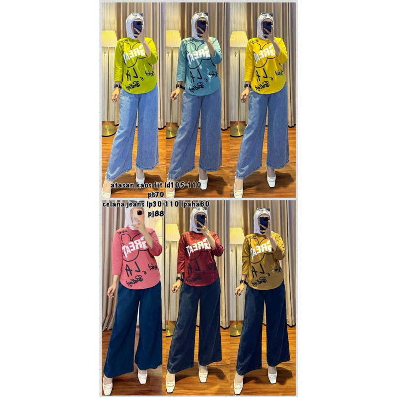 SET KULOT KAOS MIX JEANS