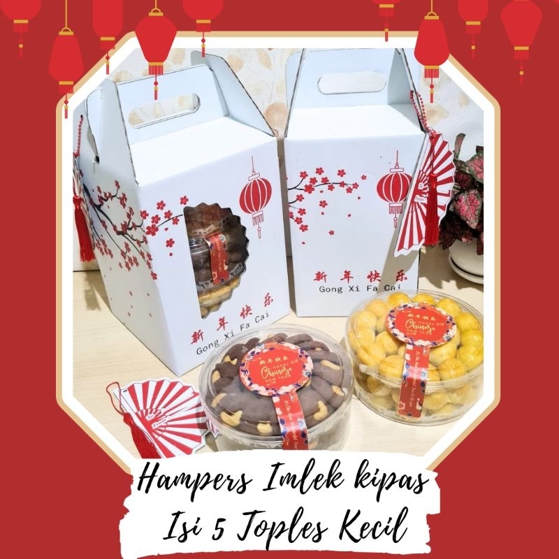 

Hanpers Imlek Kipas Isi 5 Toples Kue