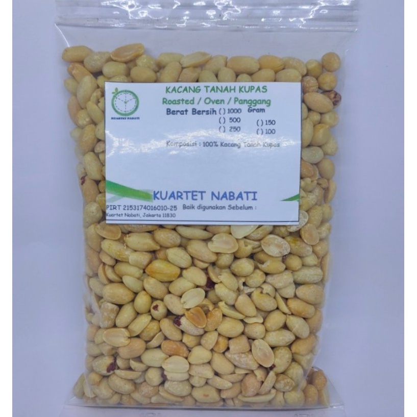 

ORIGINAL 1gr Roasted Kacang Tanah Kupas Ukuran Sedang Rasa ORIGINAL Oven Panggang Vegan