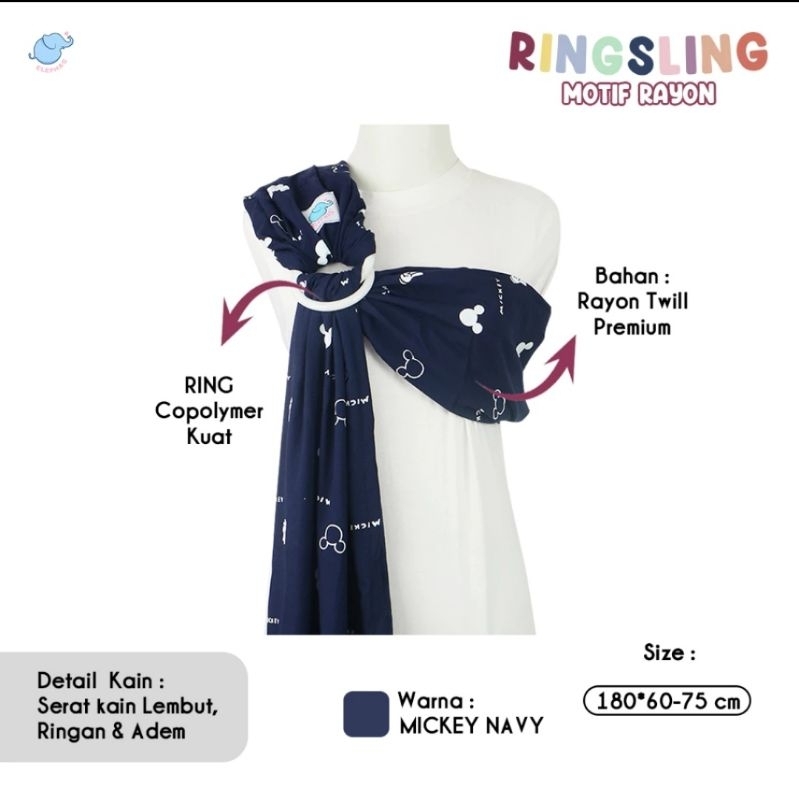 Elephas Ring Sling Motif-Mickey Navy (PRELOVED)