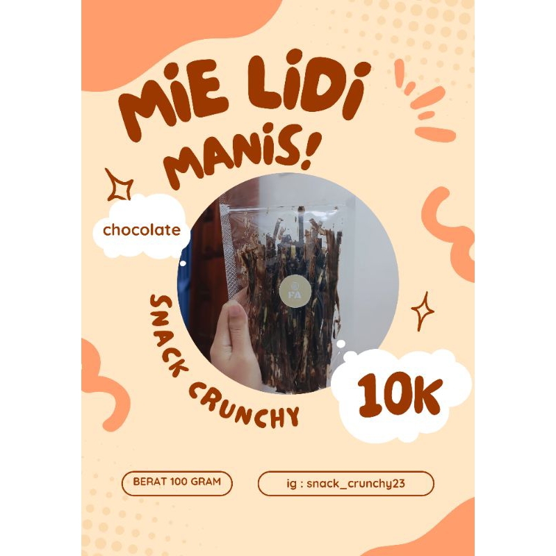 

Mie lidi gepeng chocolate