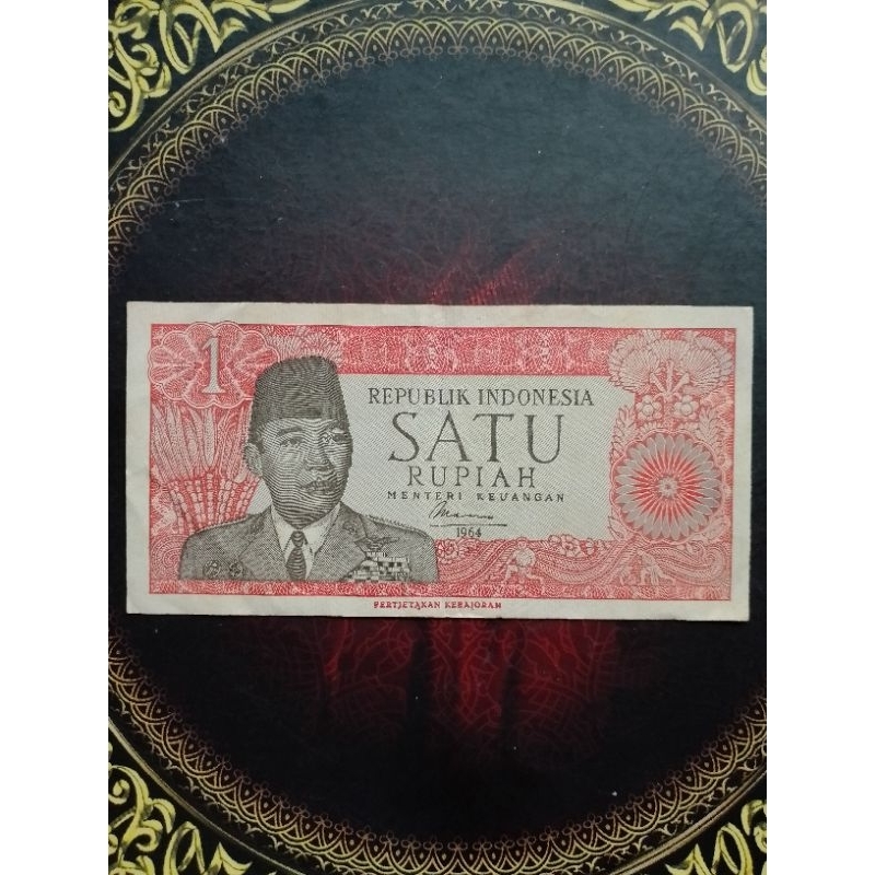 Uang Sukarno 1 rupiah 1964 vf