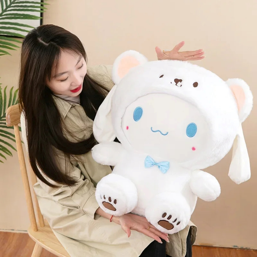 Boneka Kuromi Cinnamoroll LED Bisa Nyala Jade Dog Kuromi Dressing Doll Plush Toy Birthday Gift