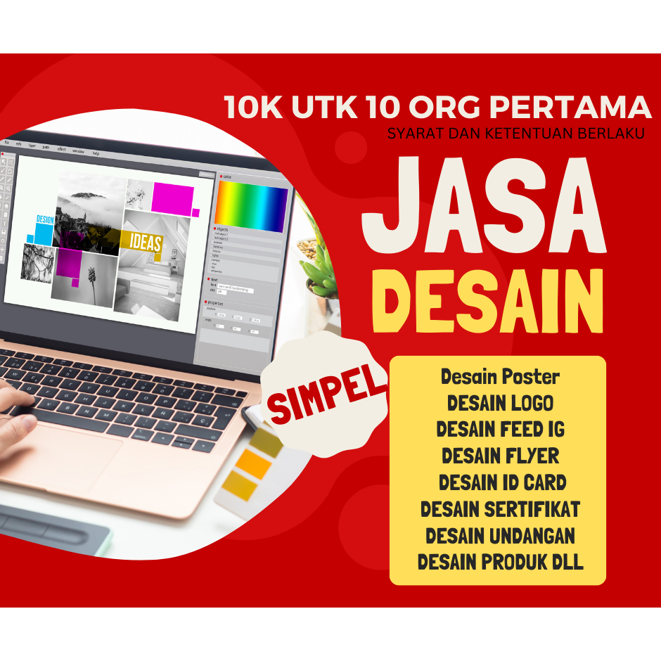 Jasa Desain Grafis Logo Spanduk Banner Kaos Brosur Stiker Label Kemasan Thumbnail youtube Simpel Mur