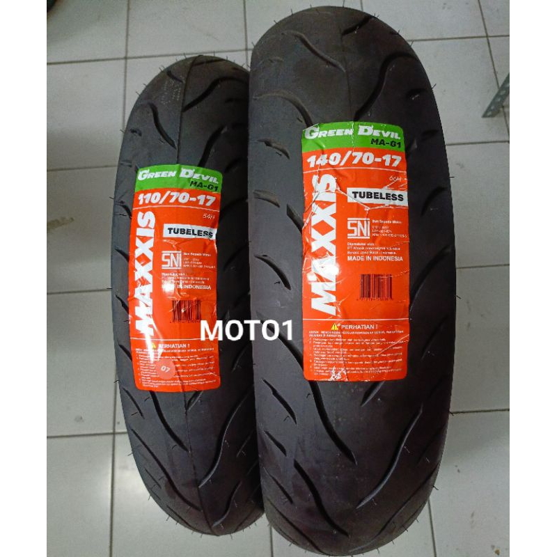 Paket - Ban Maxxis Green Devil 110/70-17 Dan 140/70-17 - Tubeless