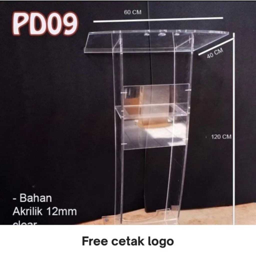 Podium Minimalis Akrilik Mimbar Acrylic Bening 12mm | Mimbar Podium Acrylic Premium | Mimbar Podium 