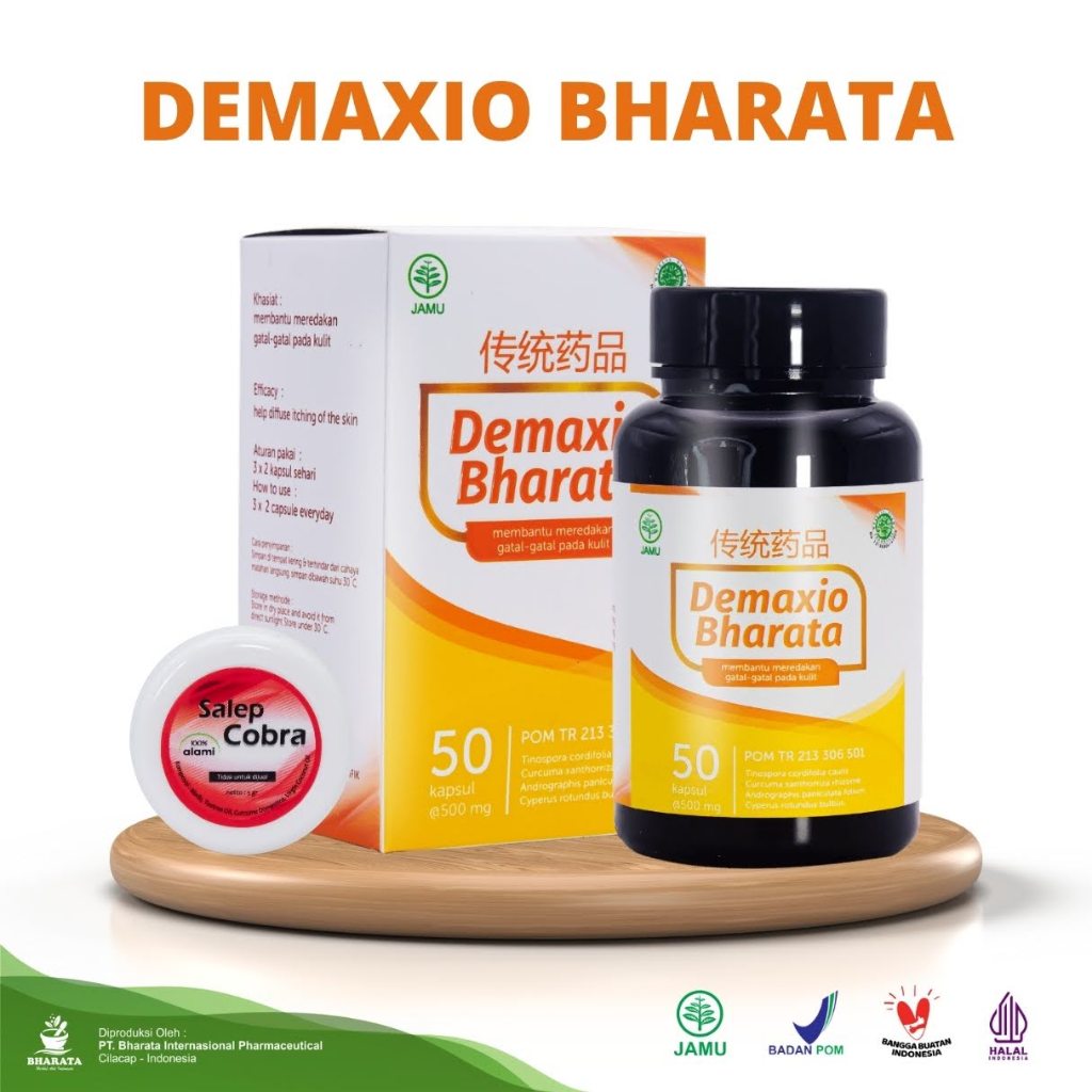 Obat Gatal Alergi Biduran Eksim Herpes Cacar Herbal Cina Demaxio Bharata | Mahkota Bharata