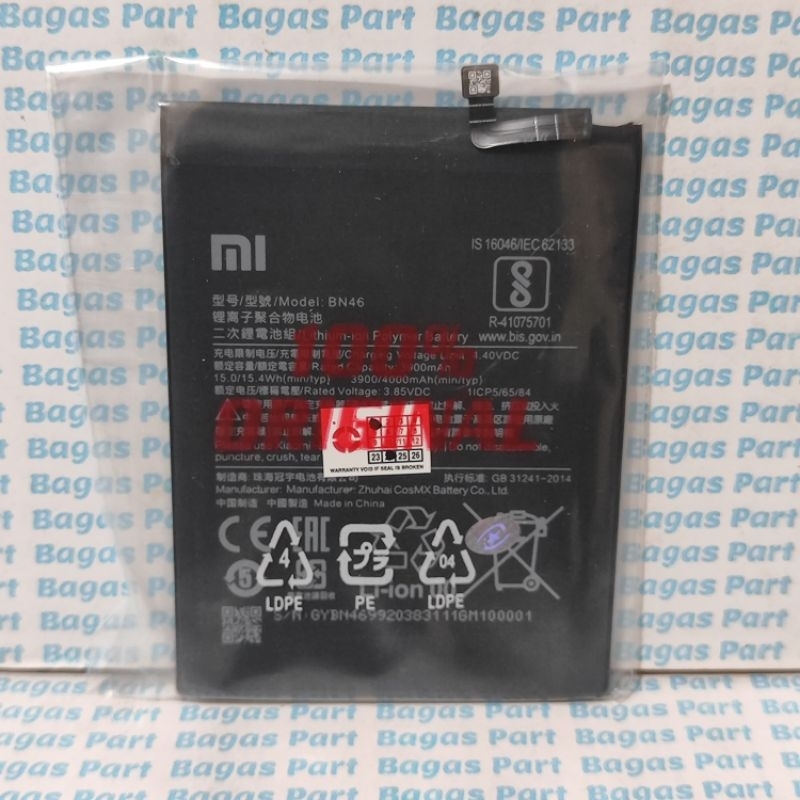 Baterai Batre Bateray Xiaomi Redmi Note 8 / note8 BN46 Original 100% garansi