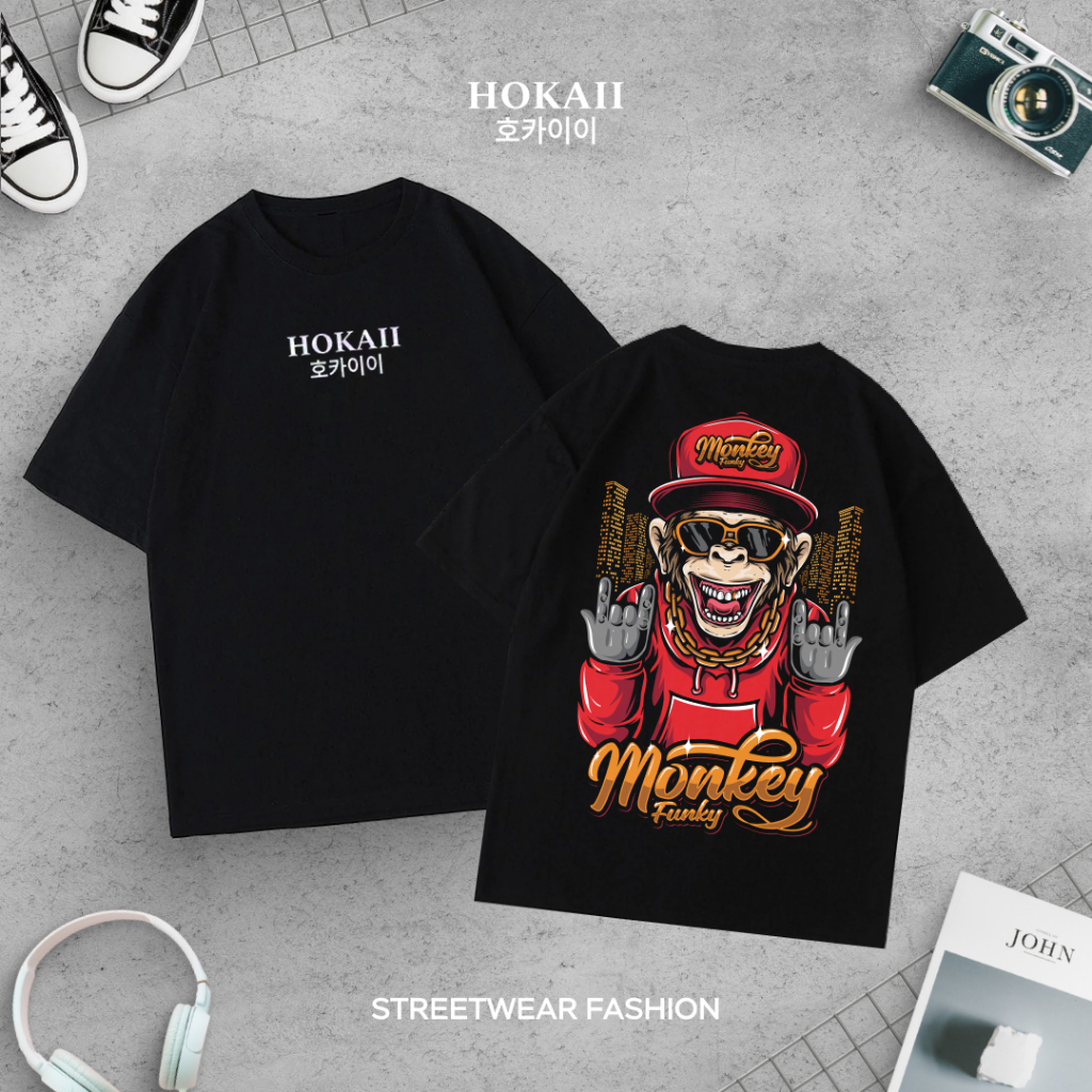 Kaos Distro Original Premium Monkey Funky Lengan Pendek