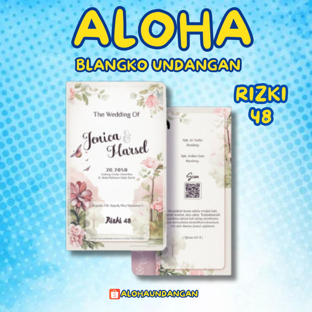 KERTAS UNDANGAN PERNIKAHAN KOSONG RIZKI 48 | KERTAS UNDANGAN NIKAH MURAH | KERTAS UNDANGAN KHITAN MU